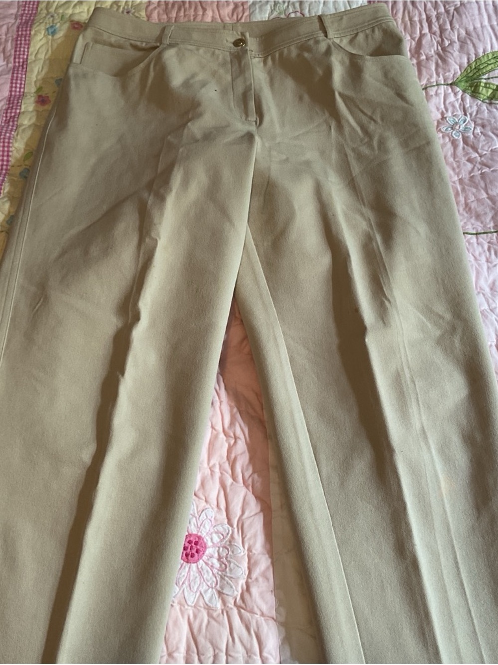 St. John Beige/Tan Tailored Dress Pants